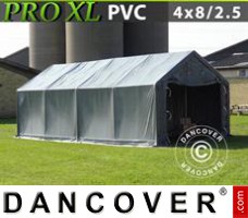 Portable Garage 4x8x2.5x3.6 m, PVC, Grey