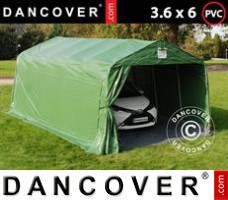 Tenda Garage 3,6x6x2,68m PVC, con pavimento, Verde/Grigio