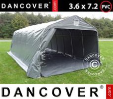 Tenda Garage 3x6m, PVC, Nero/Trasparente con ventilatore