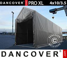Tenda Garage 4x10x3,5x4,59m, PVC, Grigio