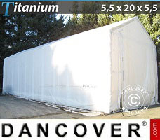 Tenda Garage 5,5x20x4x5,5m, Bianco